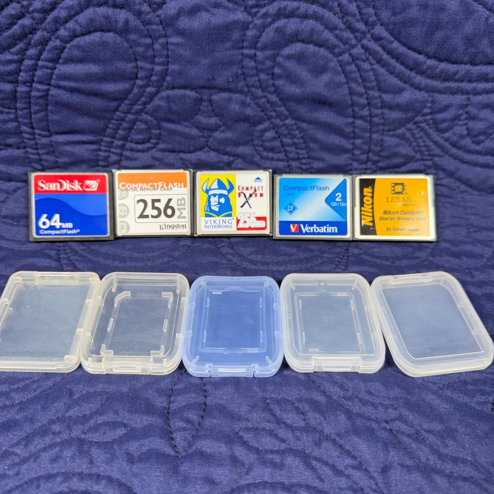 Vintage CompactFlash Card Lot SanDisk Kingston Viking Verbatim Nikon Lexar CF